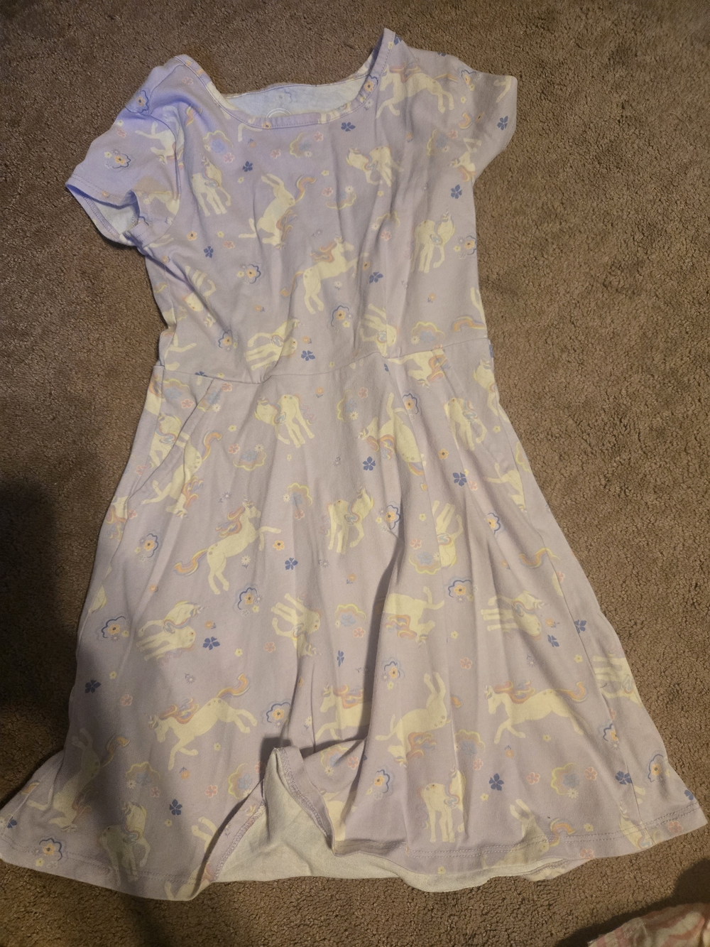 Girls' Lavender Unicorn Nightgown Pajama Dress